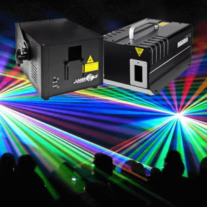 Full color lasershow met hazer rook